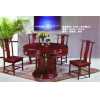 家富源木业 仿古餐桌椅整套6张椅子一站桌子