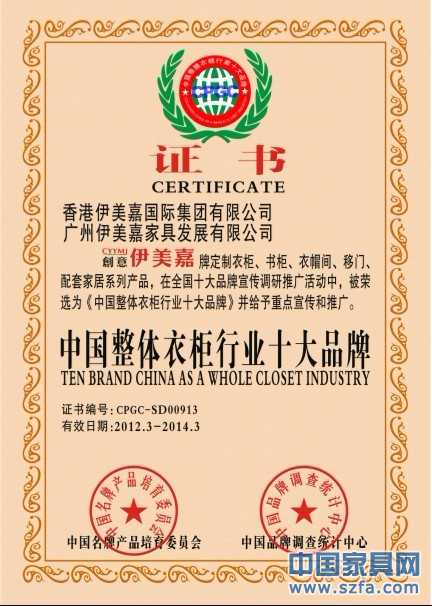 中国整体衣柜行业十大品牌
