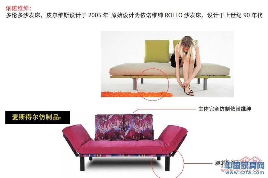 依诺维绅产品与仿制品对比图:多伦多沙发床 依诺维绅产品与仿制品对比图:多伦多沙发床