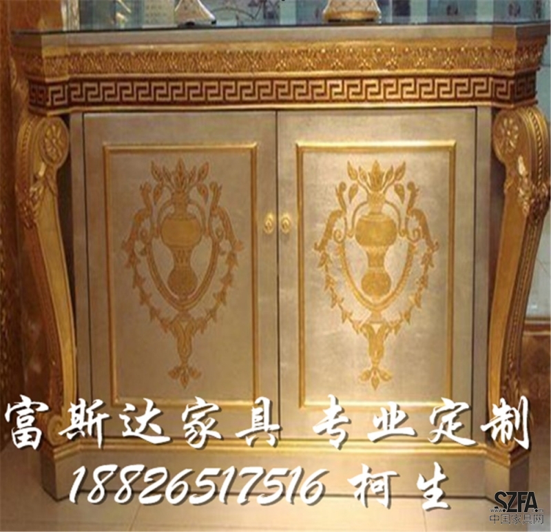 金色雕花柜子定制柜子18826517516 柯生