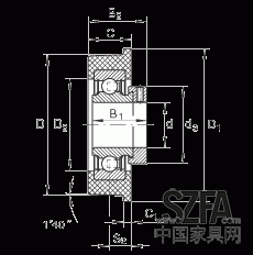 外球面球轴承 CRB30/92, 带橡胶插入件，偏心锁圈定位，两侧 P 型密封