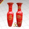 釉里红陶瓷大花瓶
