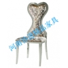 欧式现代不锈钢绒布餐椅