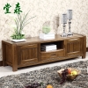 堂森胡桃木电视柜实木客厅柜伸缩组合落地柜影视听柜简约现代家具