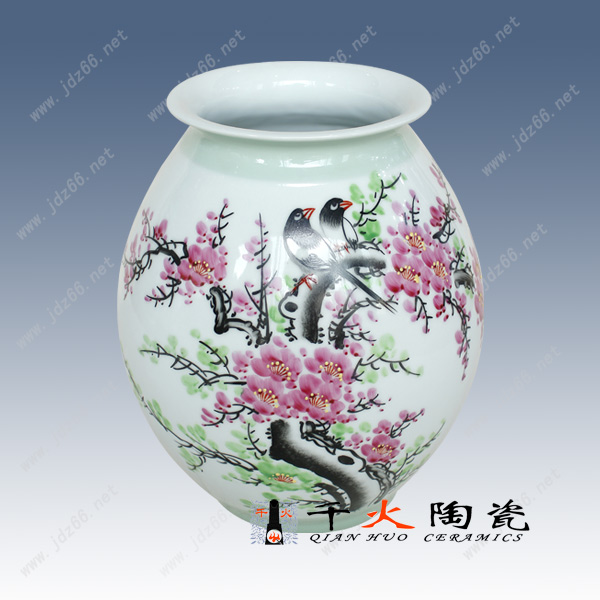 56、手绘喜迎春花瓶  FCXCQQQLQ056E  高28cm 肚径22cm---L468