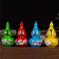 高档颜色釉陶瓷酒瓶 葫芦酒瓶 龙纹酒瓶