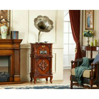 梵斯顿纯手工雕刻进口橡胶实木仿古留声机