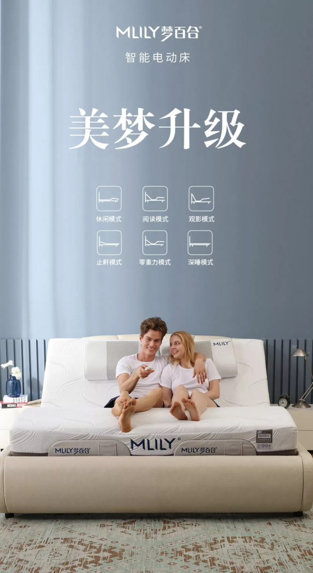 美梦升级：Mlily梦百合智能电动床六大模式