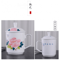 景德镇陶瓷手绘茶杯手绘青花瓷全手工老板杯办公茶杯