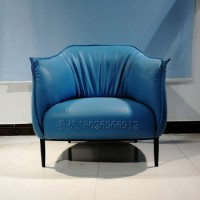 设计师现代简约单人位沙发真皮休闲沙发椅