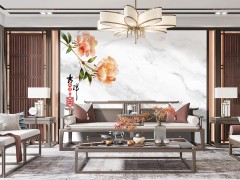新中式客厅背景墙设计效果图（上）