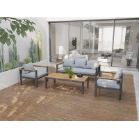 瑞奇丽现代简约户外沙发组合 室外阳台休闲沙发四件套