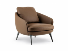家居系列 棕色弧形休闲单人椅
